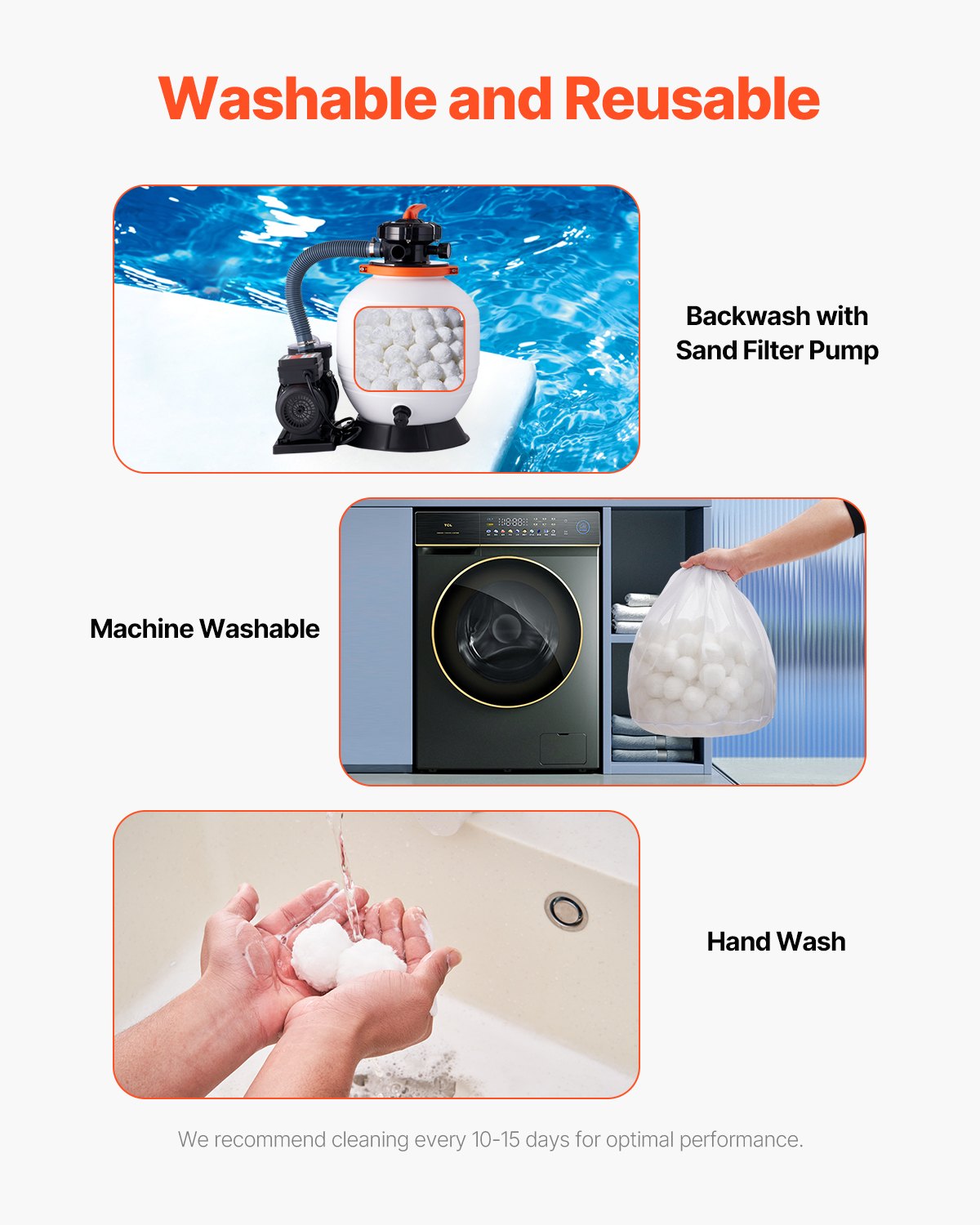 VEVOR Pool Filter Balls for Sand Filter Pump 0.7 kg Reusable for Swimming Pool